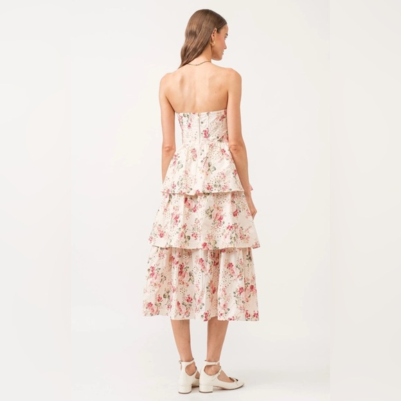 SOFIE THE LABEL
FLORAL CORSET TIERED MIDI
DRESS Size S - Picture 3 of 10